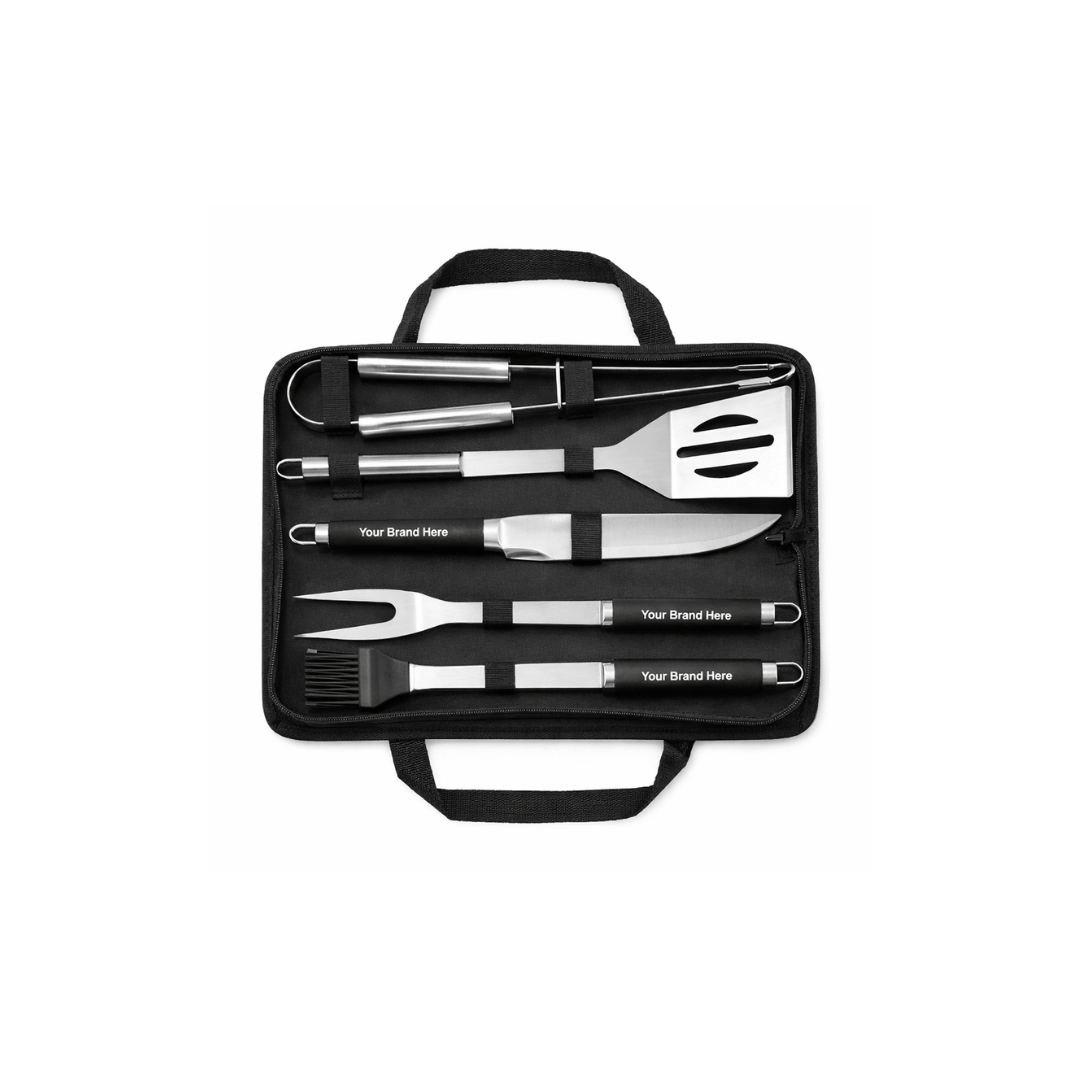 5 Piece Stainless Steel BBQ Tool Set