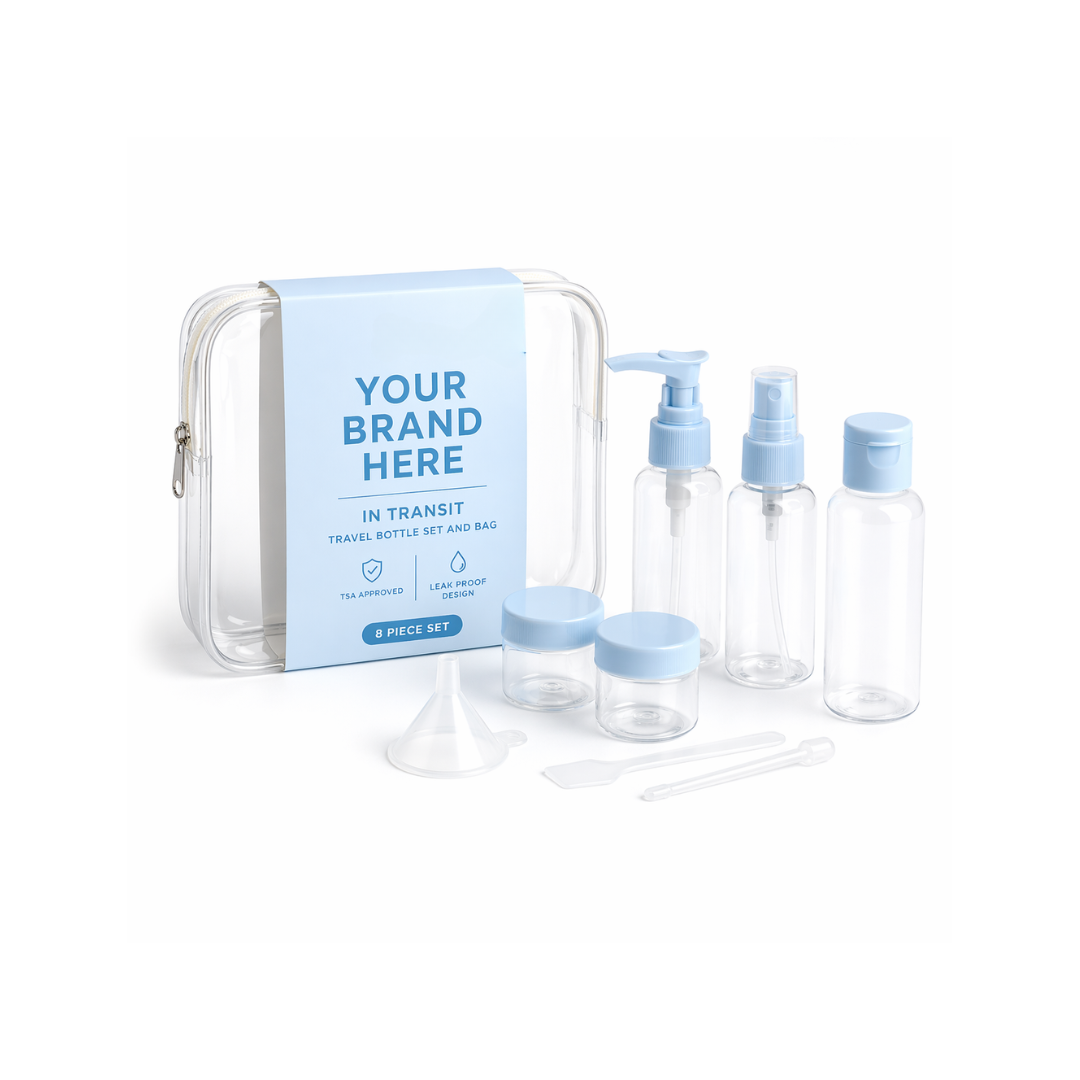 In Transit Travel Bottle Set And Bag