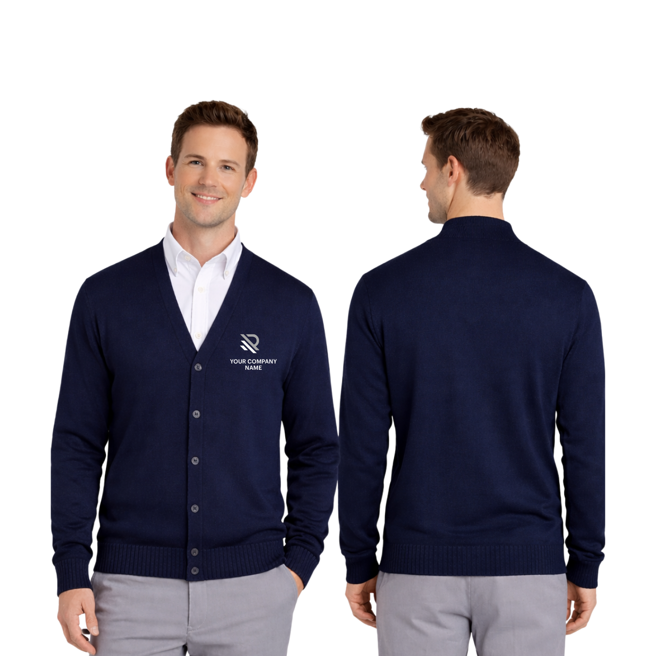 Men’s V-Neck Button Cardigan Sweater