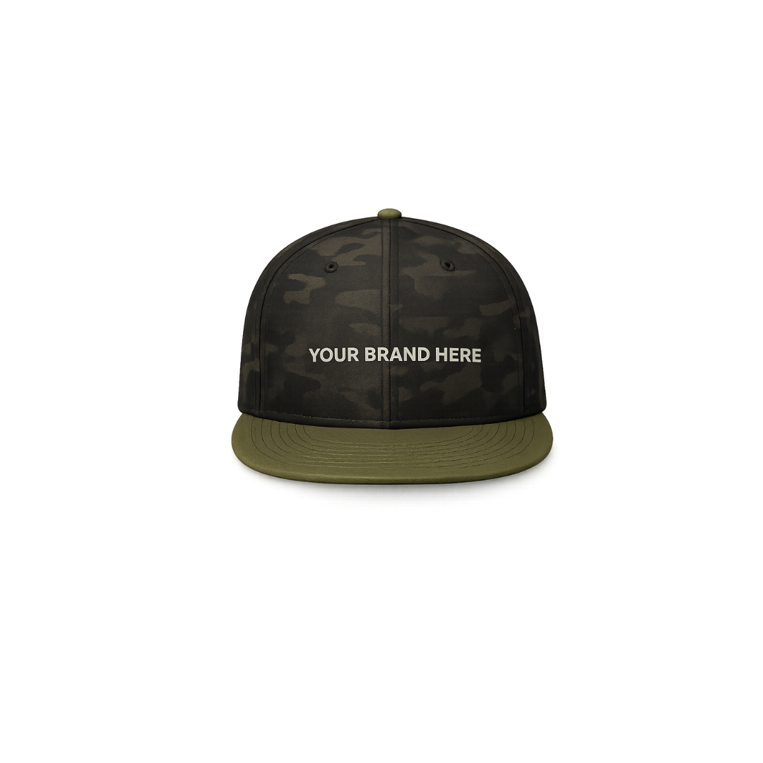 Camo Flat Bill Snapback Cap